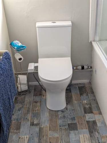 Customer photo review of Misirlou Close Coupled Rimless Toilet & Soft Close Seat - Space Saver