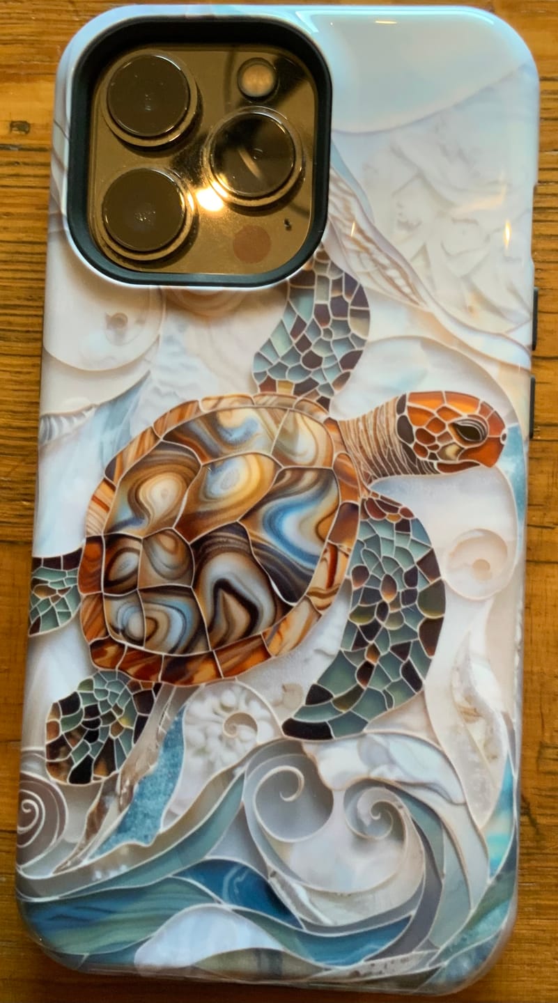 Customer photo review of Sea Turtle Stained Glass Design 1 Print iPhone Case