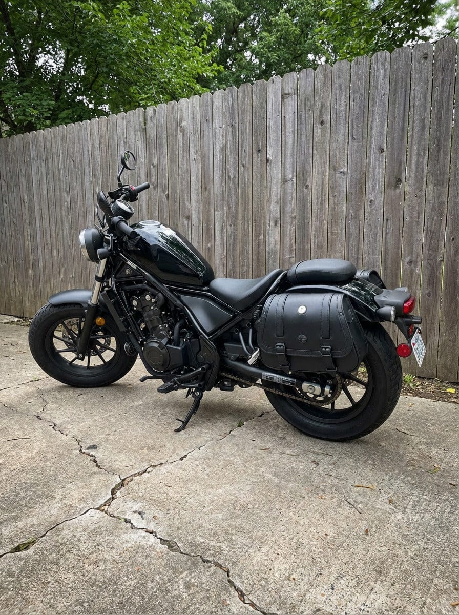 Customer photo review of 25L - SpiritBlade Large Honda Rebel 300/ABS CMX300 Leather Motorcycle Saddlebags