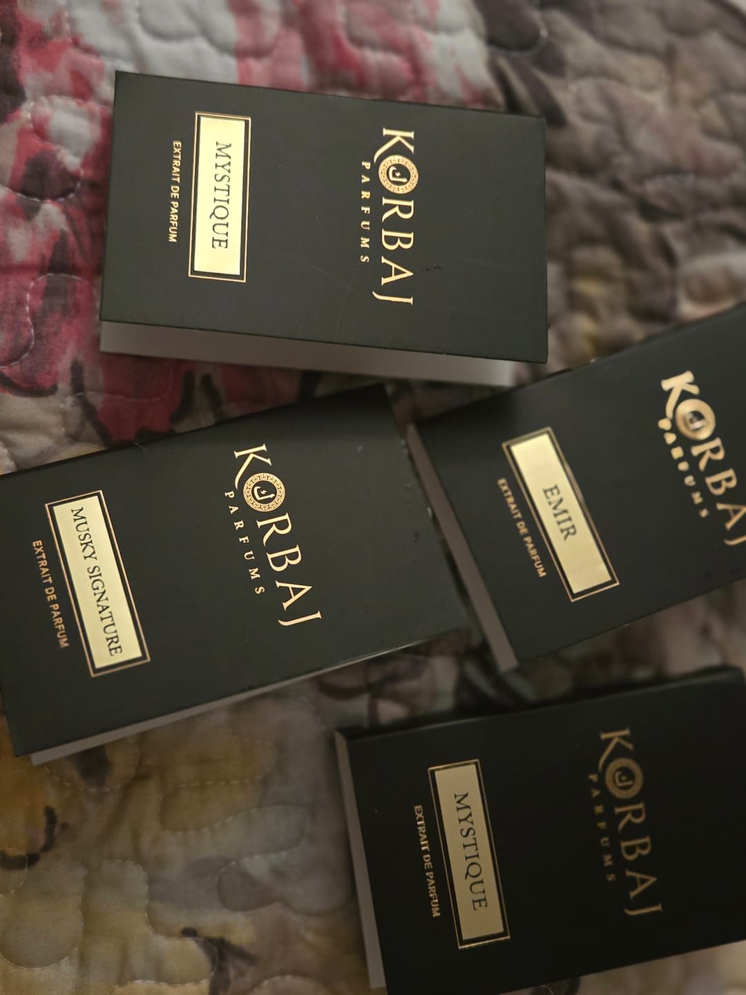 Customer photo review of Korbaj Discovery Perfume Sample Set – 4 pcs (20ml)