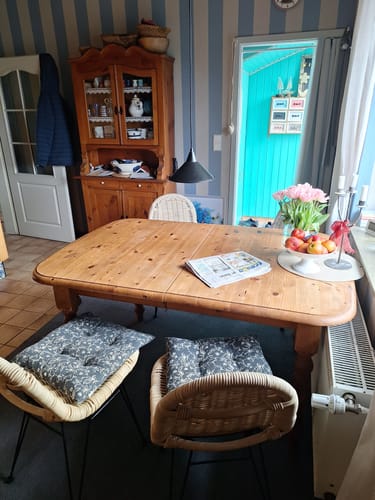 Customer photo review of NITA - Lot de 2 chaises de salle à manger design boheme en rotin naturel
