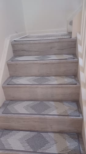 Customer photo review of Textured Non-Slip Stair Treads - Gray