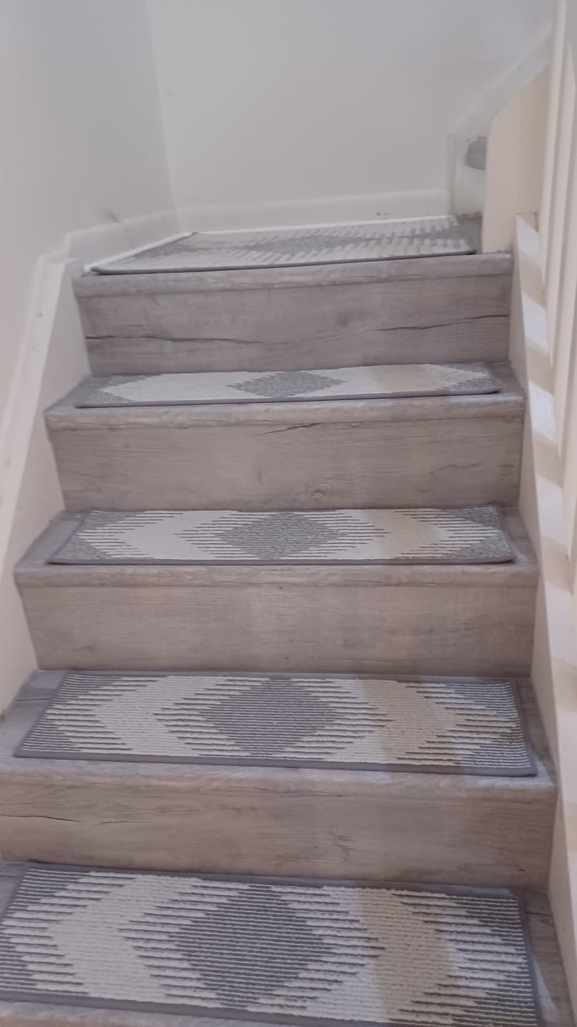 Customer photo review of Textured Non-Slip Stair Treads - Gray