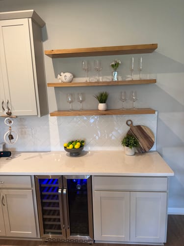 Customer photo review of Rustic Floating Shelves