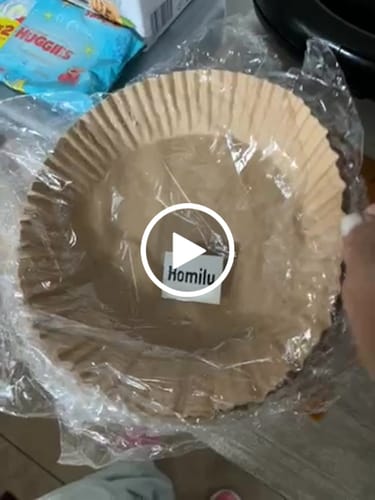 Customer video review of Set X200 Bandejas Papel Airfryer Descartables Antiadherentes Beige