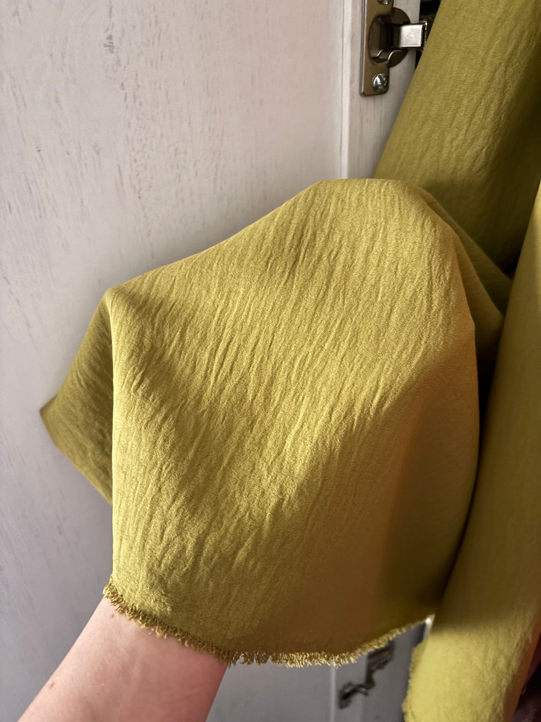 Customer photo review of Plain Italian Stretch Crepe Polyester Fabric