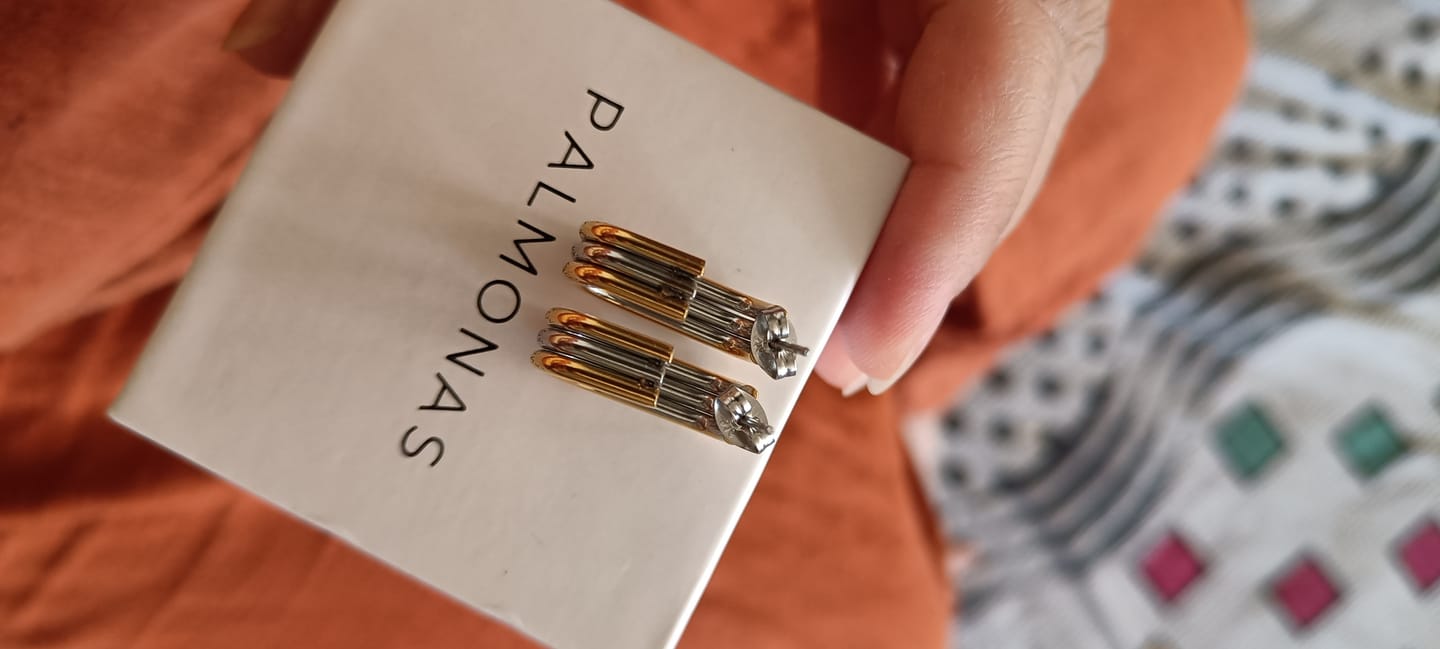 Customer photo review of Double Helix Earrings