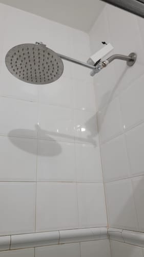 Customer photo review of The Shower Wizard — Timed Shower Head with Built-In Shut-Off Valve