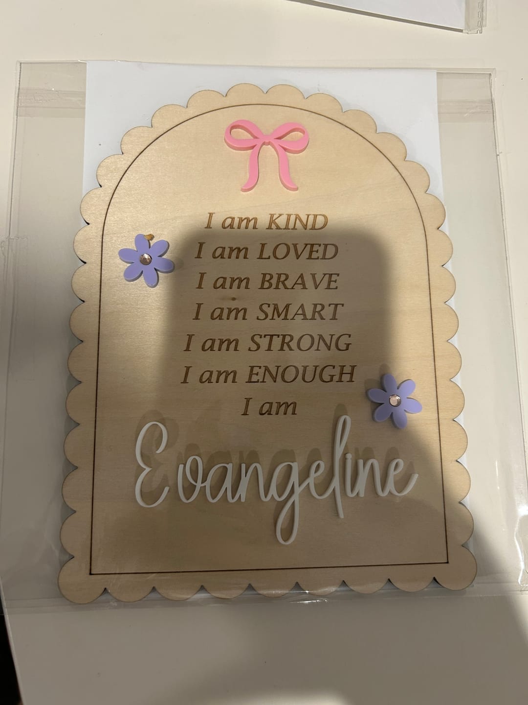 Customer photo review of Affirmation Kids Sign | Bow