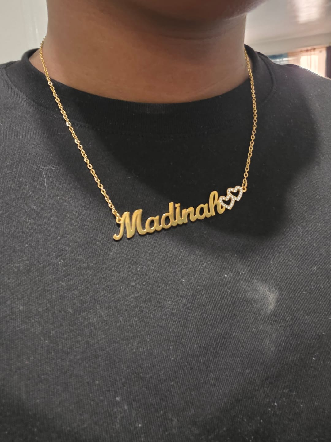 Customer photo review of Kids Iced Hearts Name Necklace