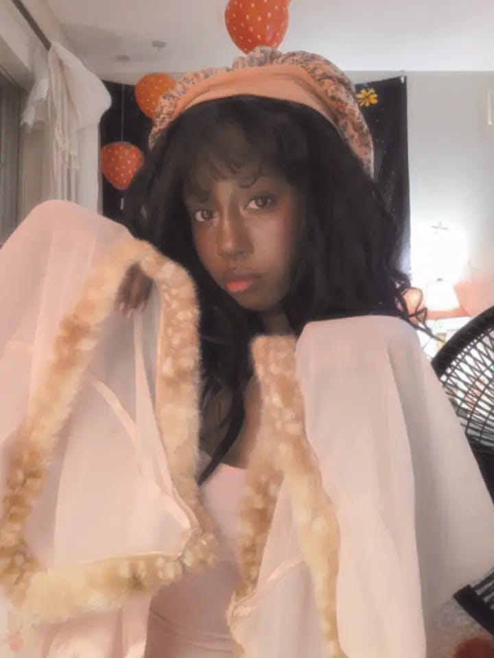 Customer photo review of Bambi Princess Fur Chiffon Robe (Pink)