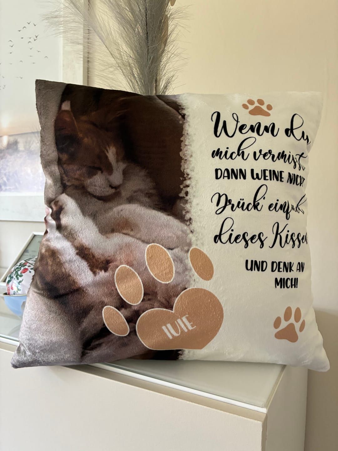 Customer photo review of Personalisiertes Kissen - Wenn du mich vermisst
