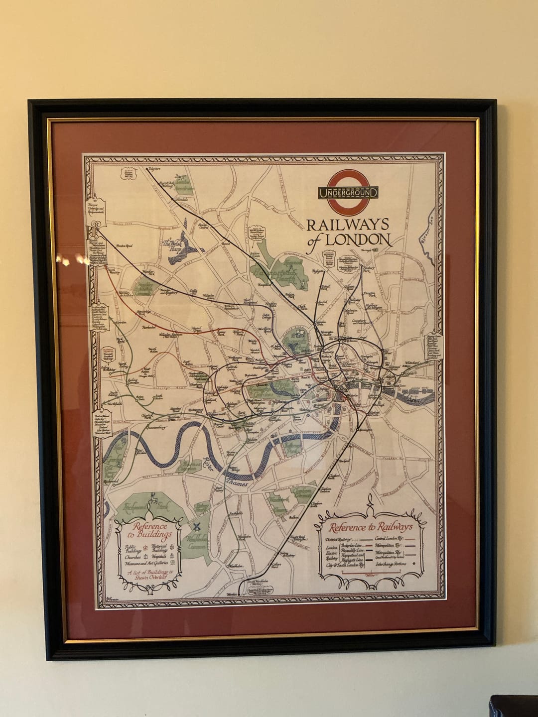 Customer photo review of Rare Old London Underground Tube Map, 1928 - Covent Garden, Piccadilly Circus, Central & District Line