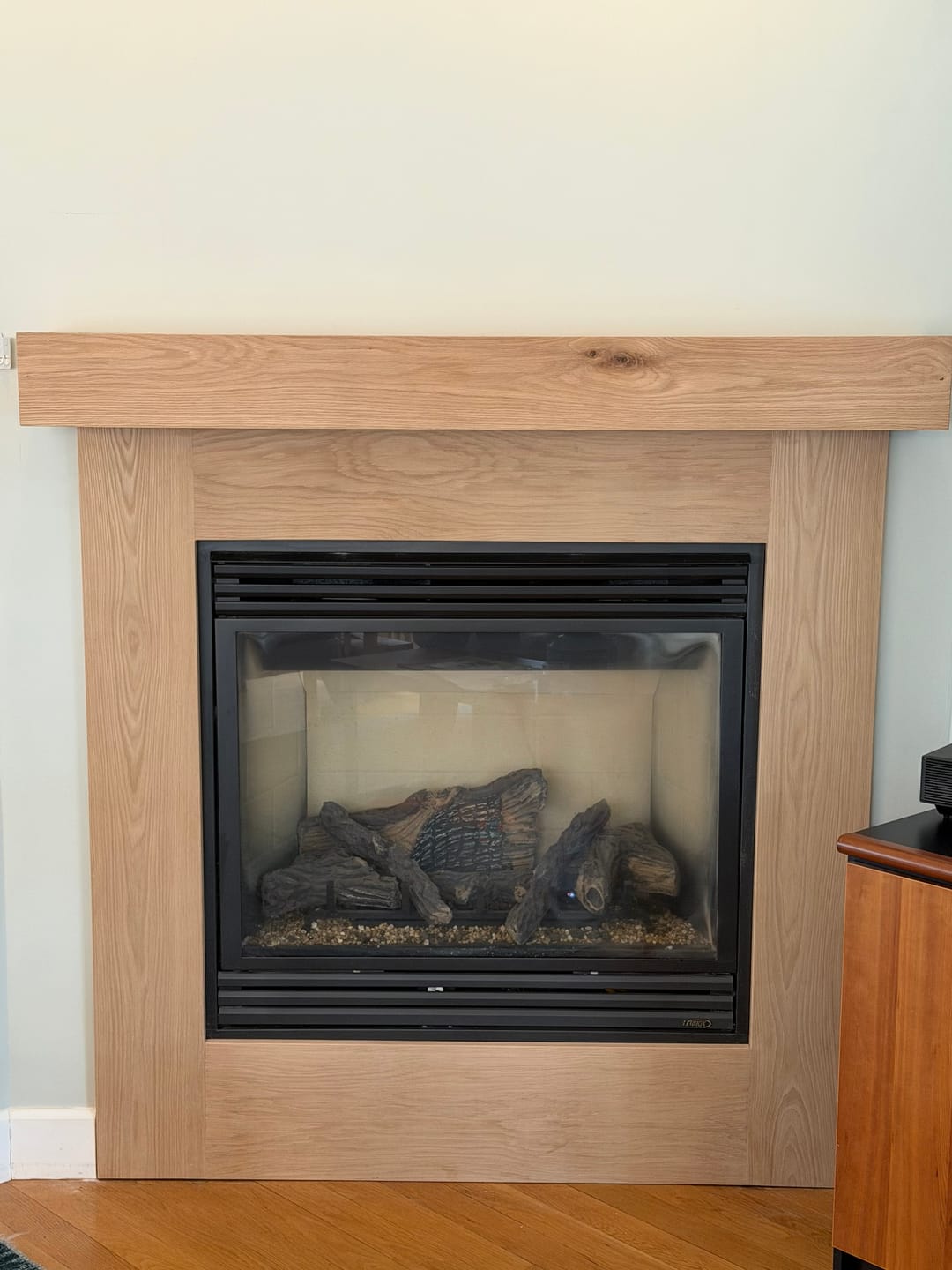 Customer photo review of White Oak Fireplace Mantel