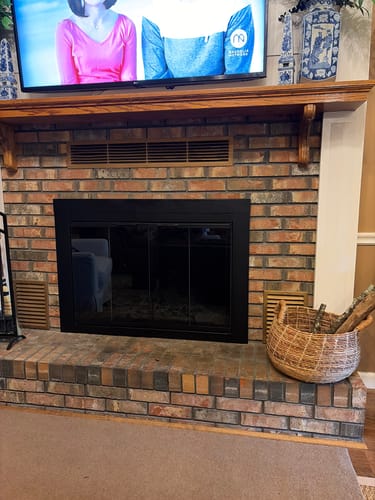 Customer photo review of Ardmore Flat Black Masonry Fireplace Door | Standard