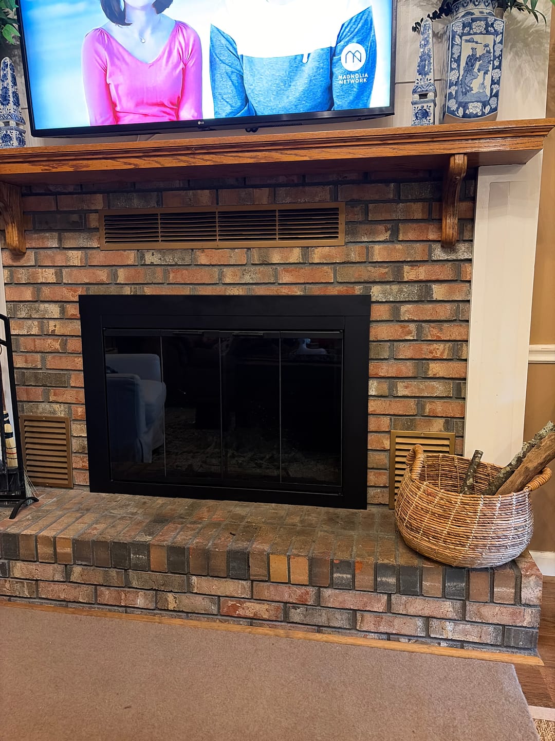 Customer photo review of Ardmore Flat Black Masonry Fireplace Door | Standard