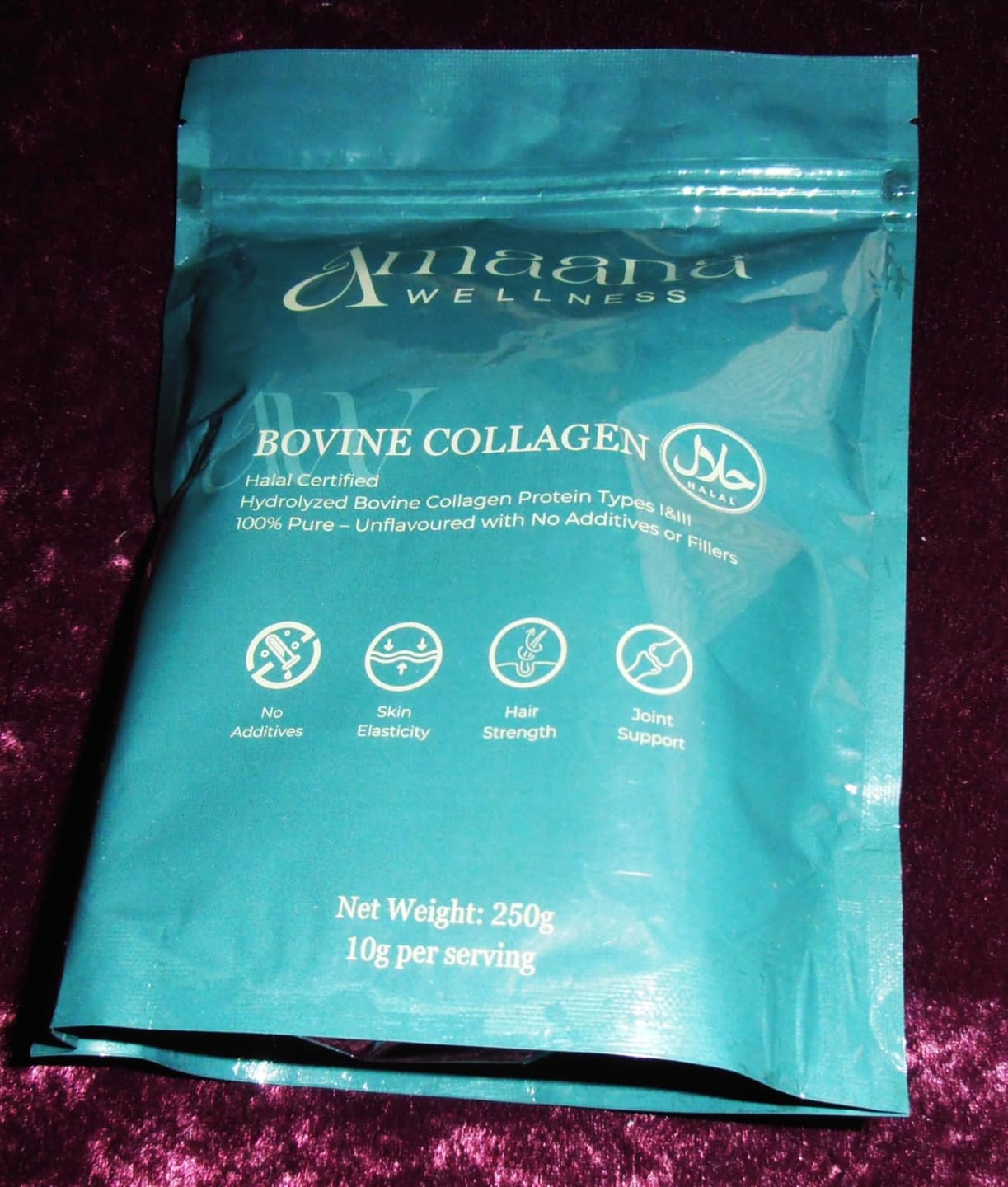 Customer photo review of Halal Bovine Collagen Powder Pouch