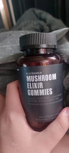 Customer photo review of Mushroom Elixir Gummies