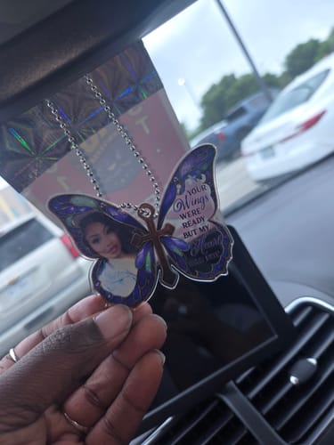 Customer photo review of I Am Always With You - Personalized Acrylic Car Hanger CO25