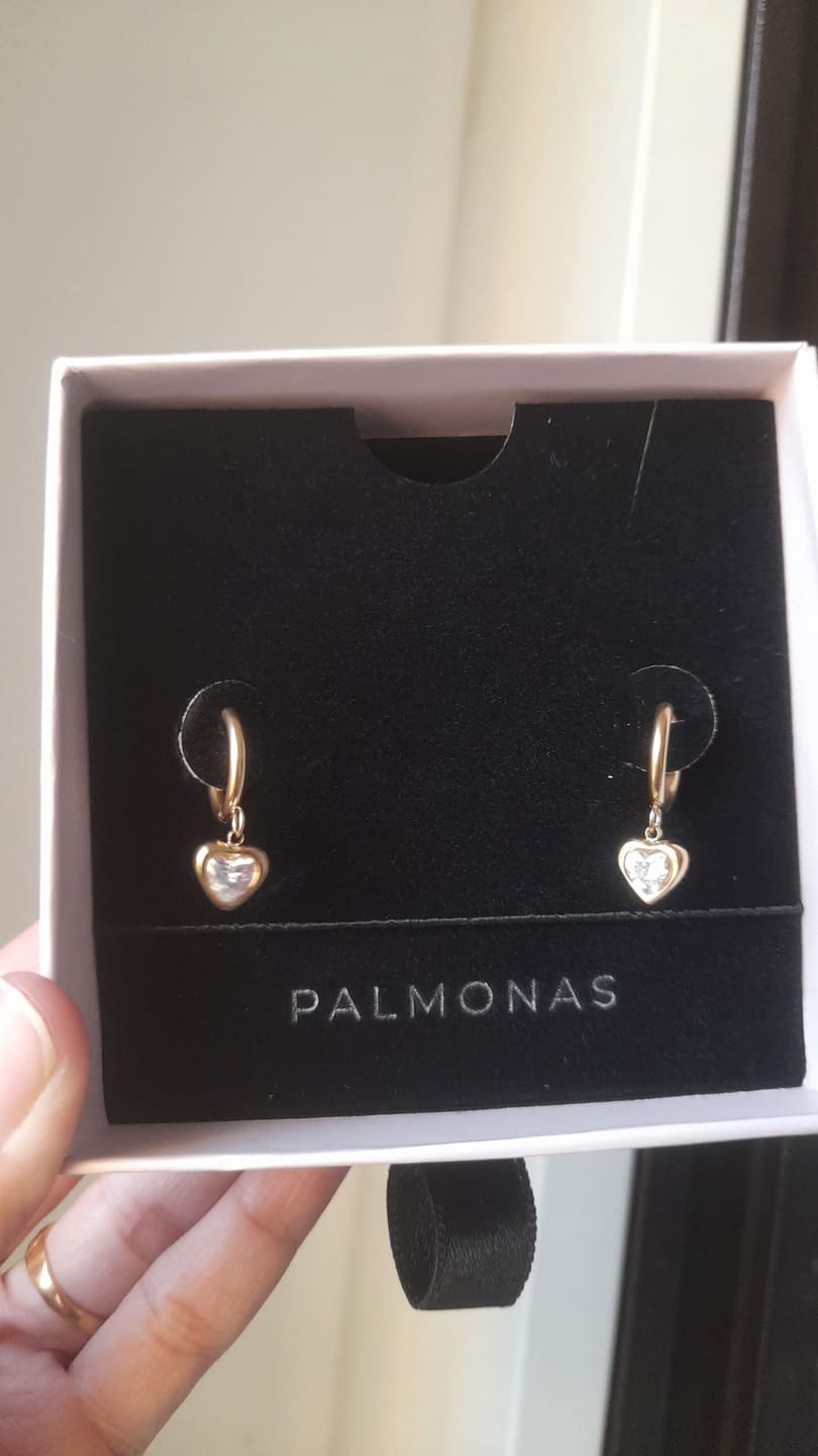 Customer photo review of Gemini Heart Hoops