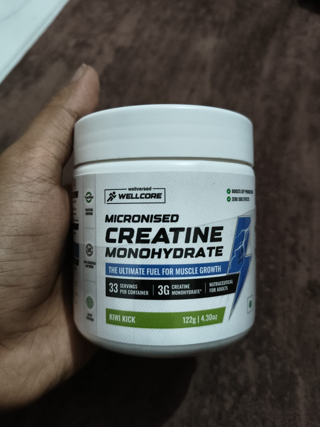 Customer photo review of Wellcore - Pure Micronised Creatine Monohydrate | Kiwi Kick (122g, 33 servings)