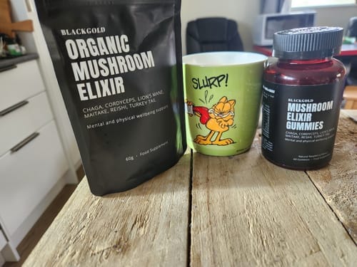Customer photo review of Mushroom Elixir Gummies