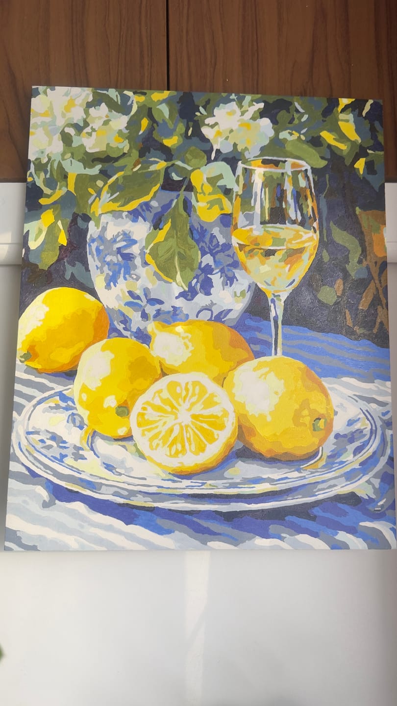 Customer photo review of Lemons and Wine | Paint by Numbers