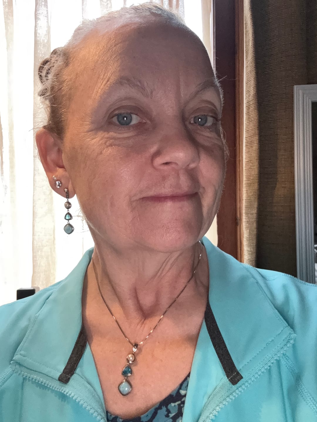 Customer photo review of Silver Larimar Necklace