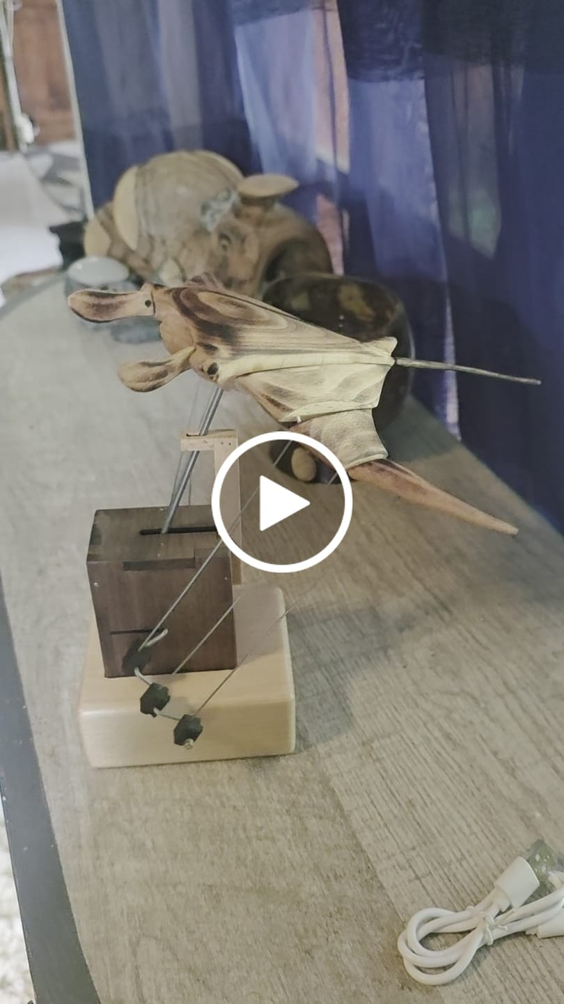Customer video review of MarinerPoet™ Handcrafted Wooden Manta Ray Automaton