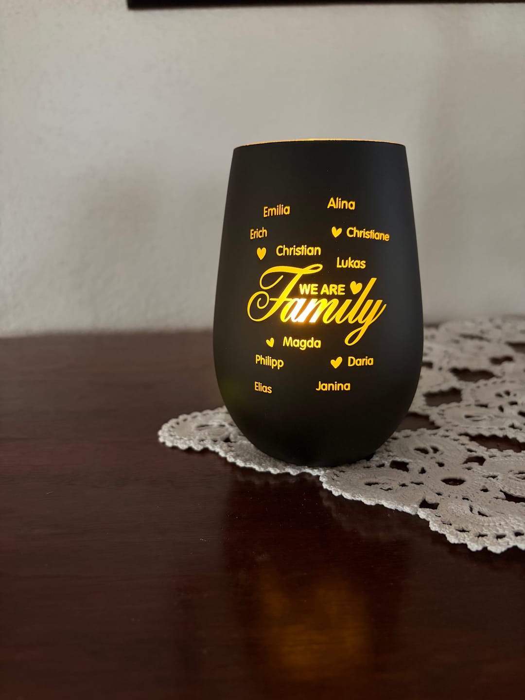Customer photo review of We are Family - Familien-Windlicht