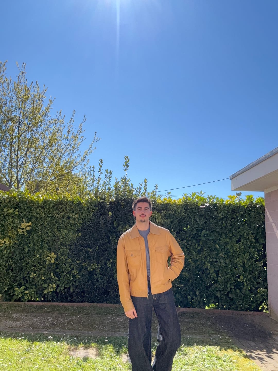 Customer photo review of Balloon Pants Raw Denim Blue