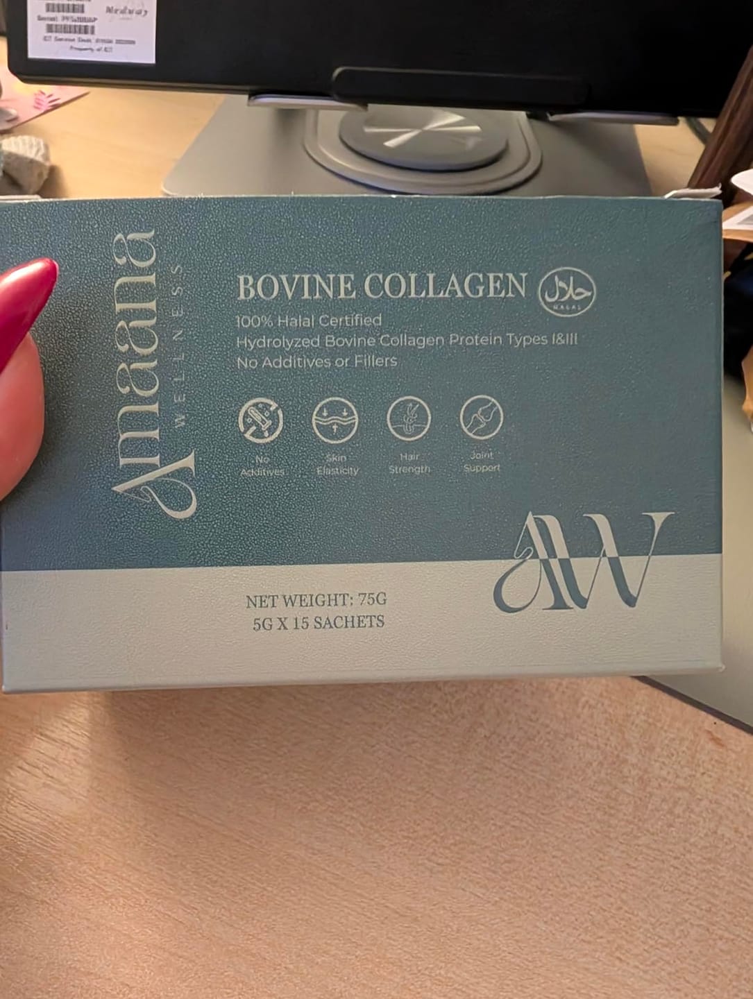 Customer photo review of Halal Bovine Collagen Powder Pouch
