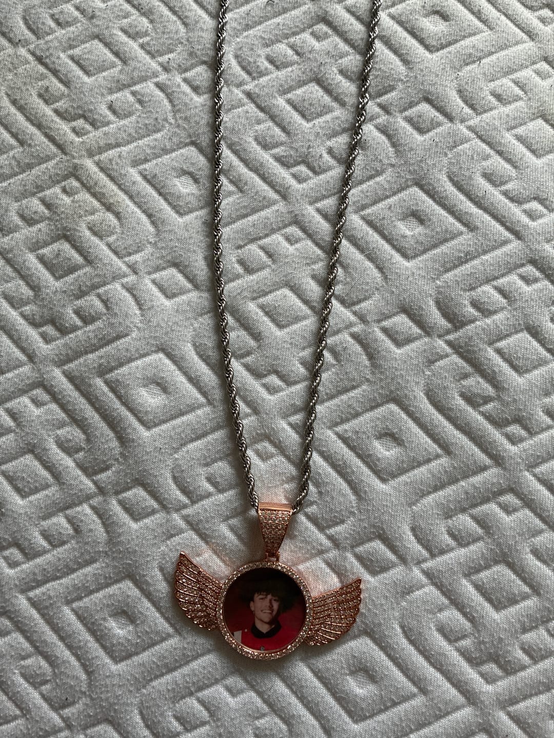 Customer photo review of Custom Image Wings Pendant