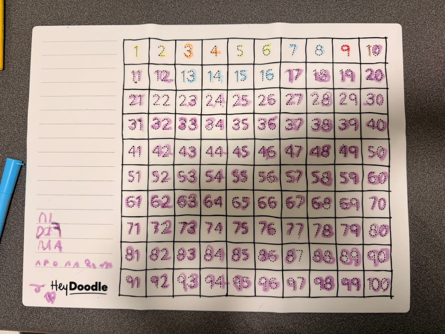 Customer photo review of 100 Squares Classic Colouring & Doodle Mat