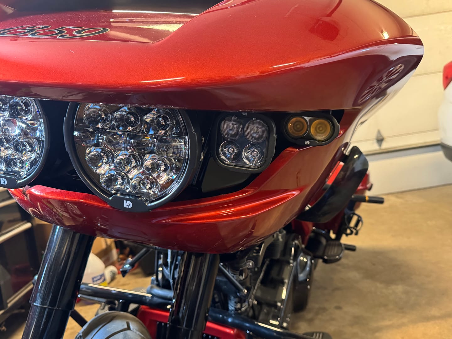 Customer photo review of Full Deck Headlight Kit with Denali Lighting for '24+ Harley-Davidson Road Glide by Kraus Motor Co