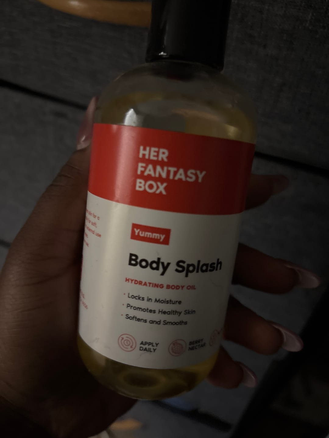 Customer photo review of Body Splash - Skin Smoothing Body Oil  (Yummy)
