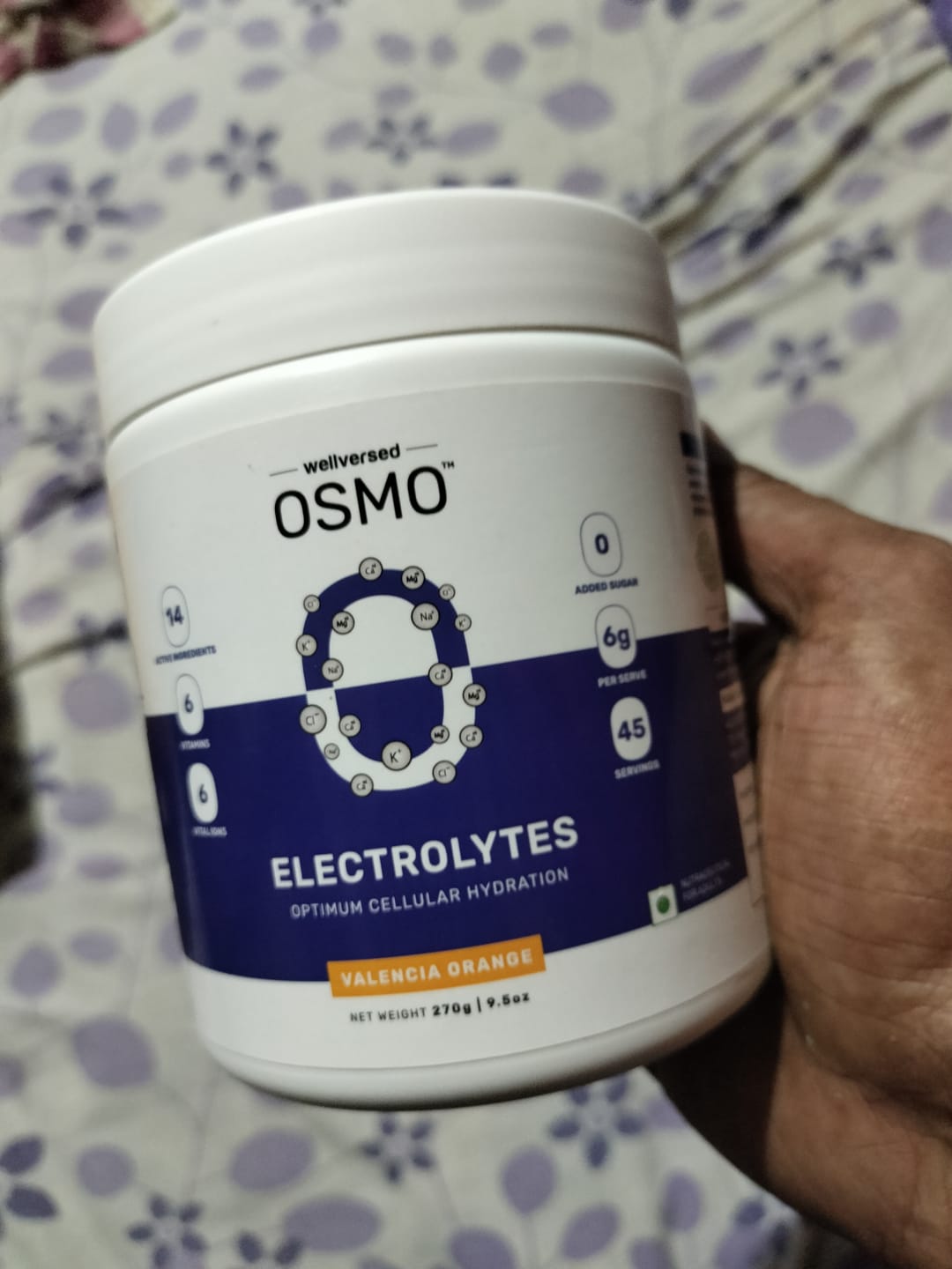 Customer photo review of OSMO - Electrolyte Hydration Blend (Advanced Salts + Taurine & Vitamins) | Valencia Orange Flavour (270g, 45 servings)