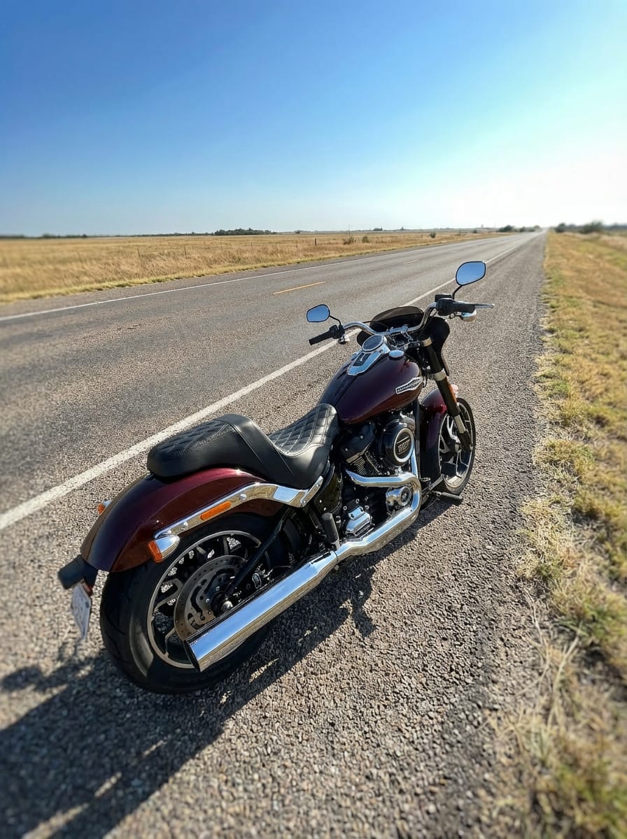 Customer photo review of Iron Born Diamond Stitch 2-Up Seat for Harley Softail Sport Glide FLSB
