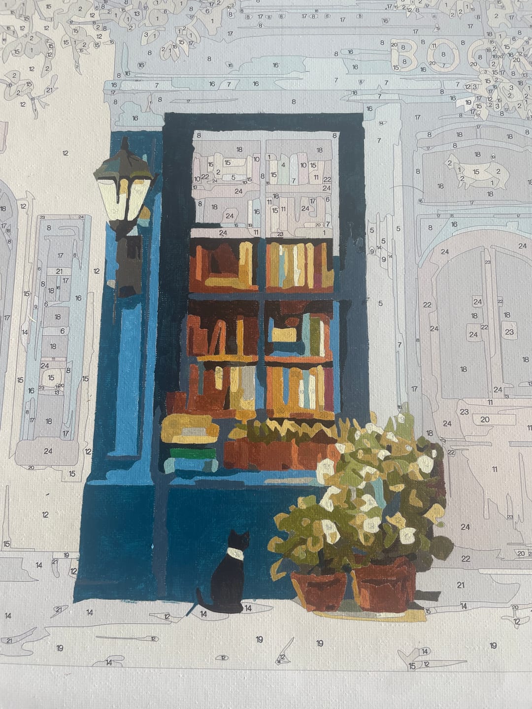 Customer photo review of The Blue Bookshop | Paint by Number