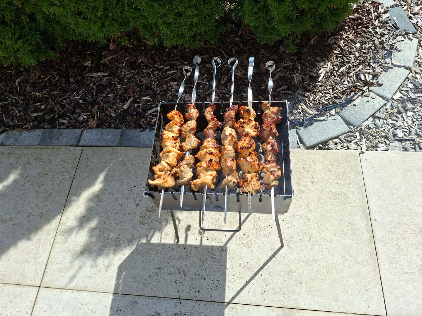 Customer photo review of Schweine-Schaschlik Klassiker – mit Zwiebeln, Pfeffer & Essig | mySchaschlik