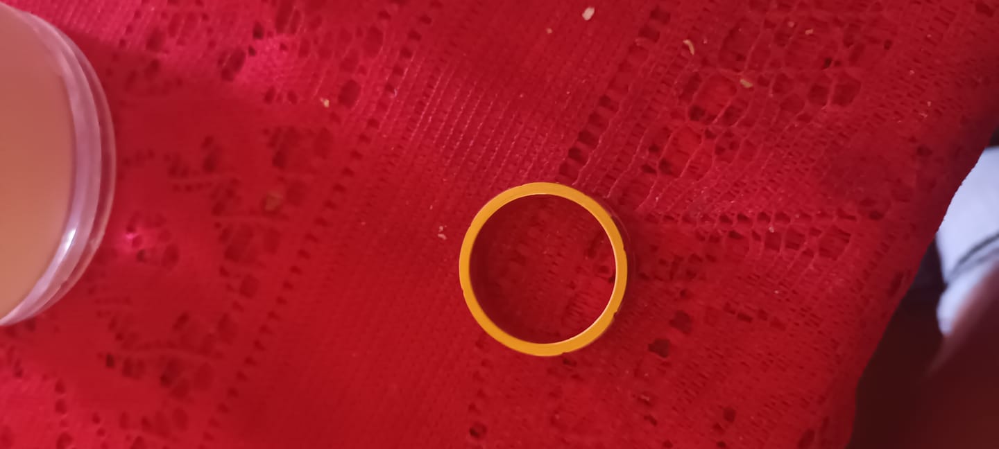 Customer photo review of The Golden Child - Gold Brushed Tungsten Ring
