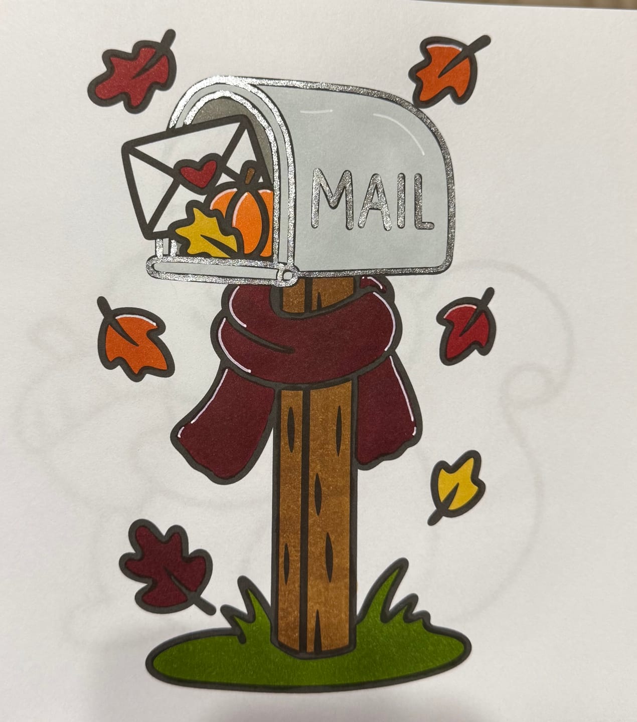 Customer photo review of Cozy Fall Dayz Coloring Book & Reusable Protective Sheet