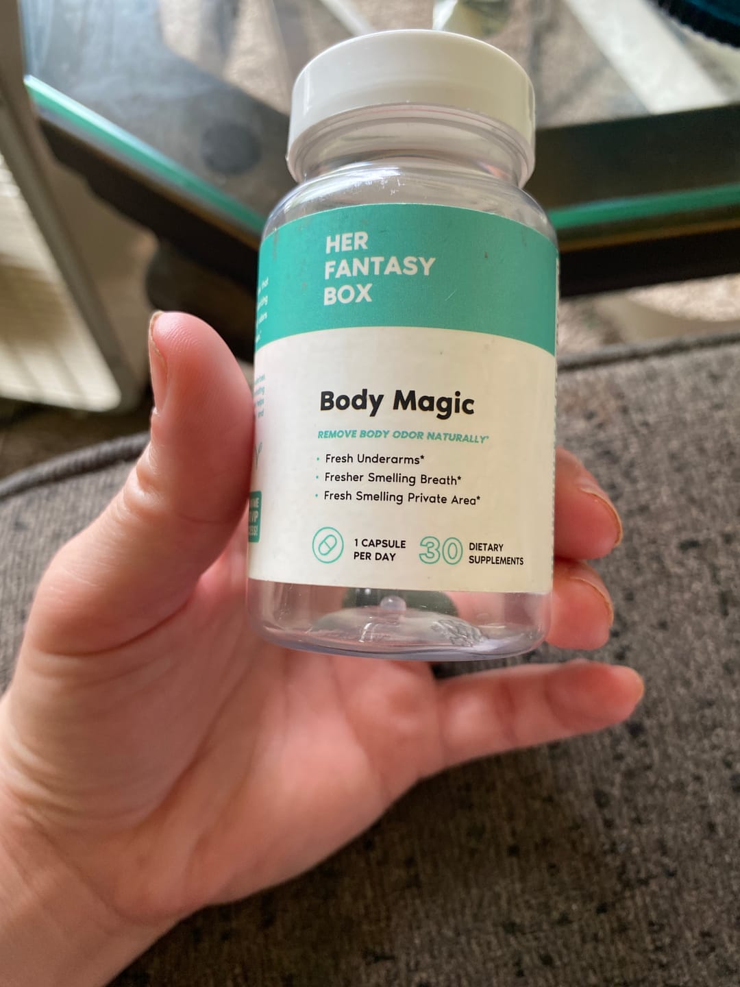 Customer photo review of Body Magic Chlorophyll Pill - For Body Odor, Detox & Skin