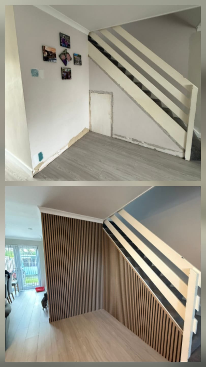 Customer photo review of Premium Acoustic Wall Panels - Natural Oak