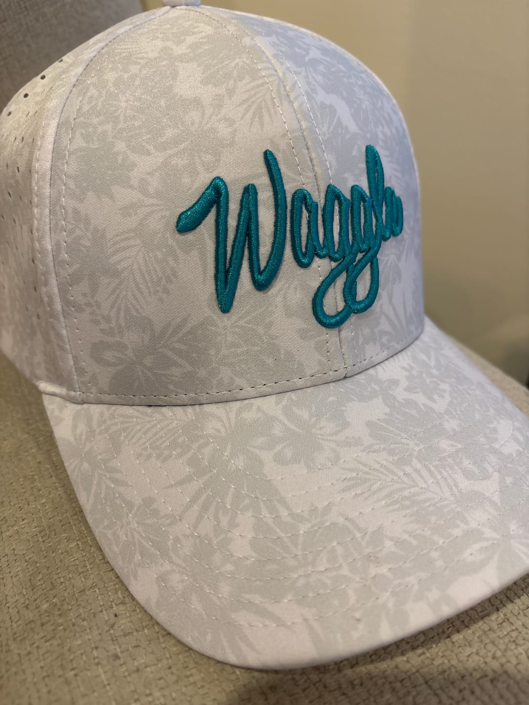 Customer photo review of Waggle Brand Hat - Tropic Breeze