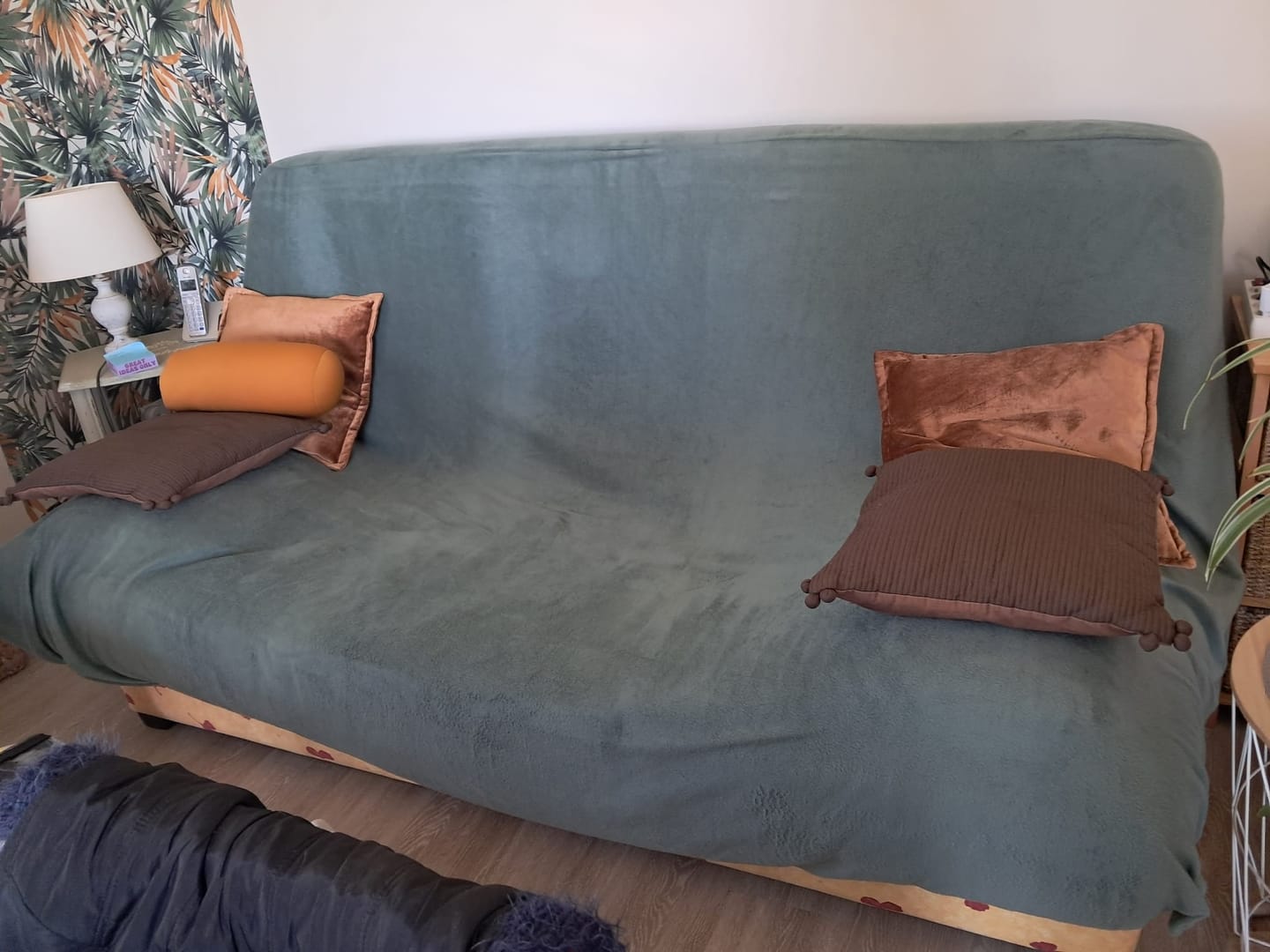 Customer photo review of Vert - Housses en velours Extensibles de Fauteuil et Canapé
