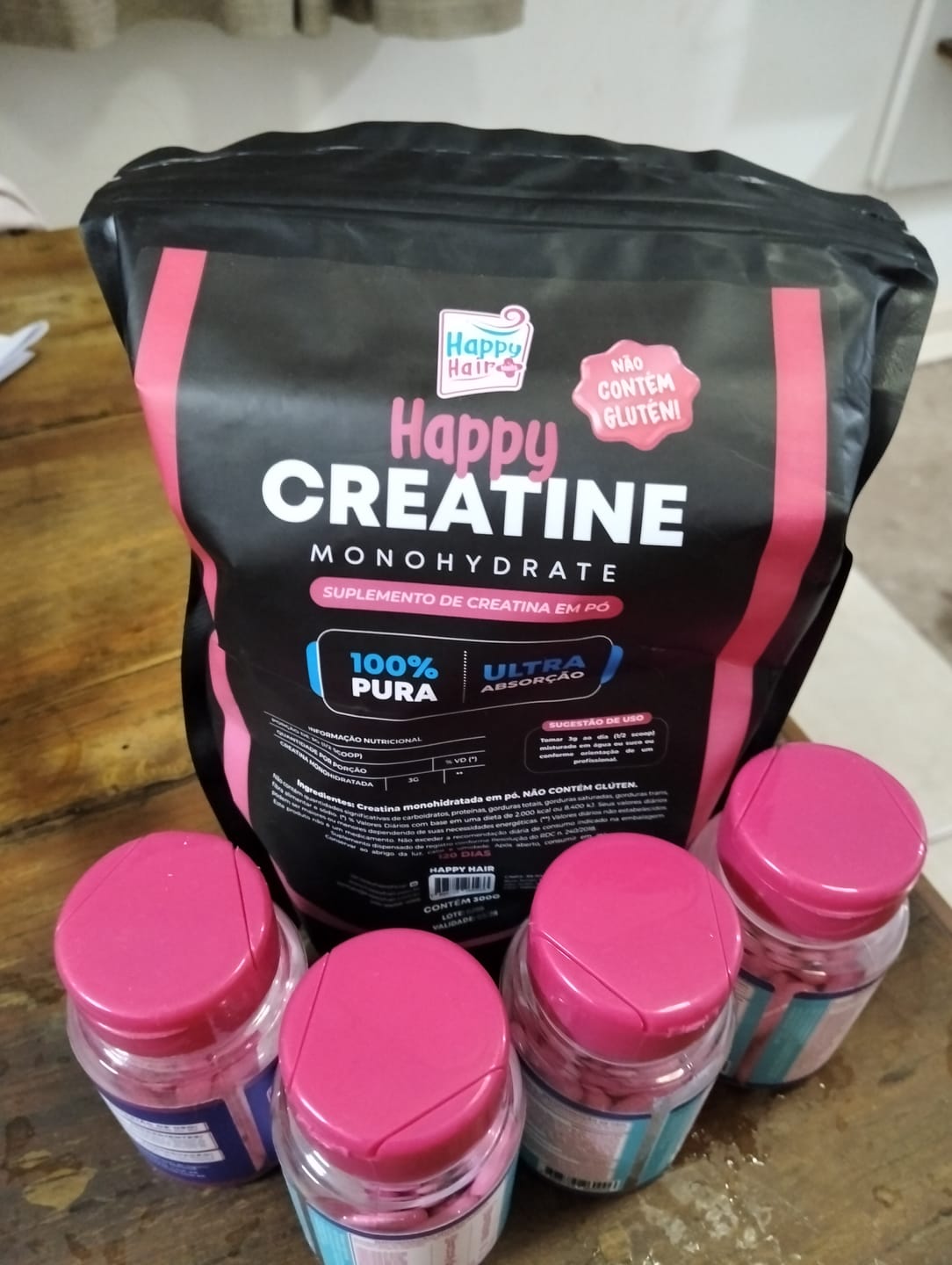 Customer photo review of Creatina Monohidratada 100% Pura 300g - Happy Creatine