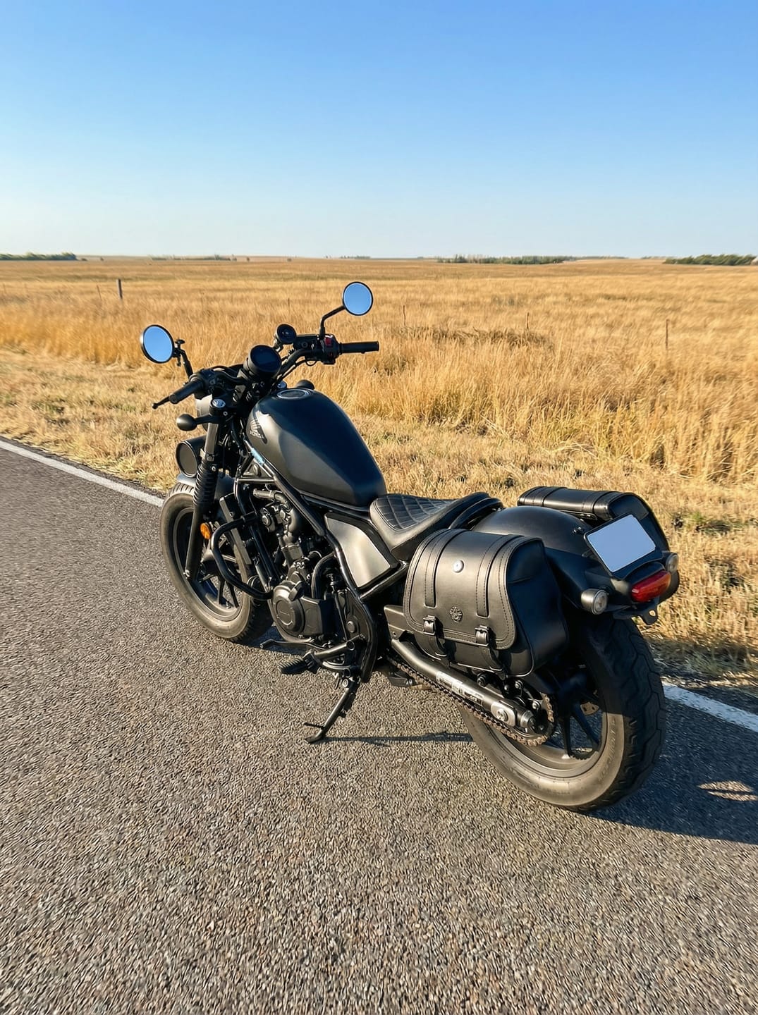 Customer photo review of 25L - SpiritBlade Large Honda Rebel 300/ABS CMX300 Leather Motorcycle Saddlebags