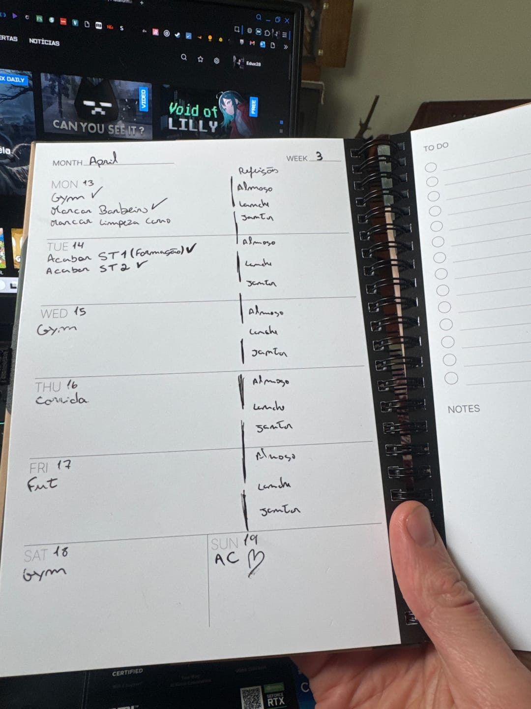 Customer photo review of Infinitebook Planner A5 Green Flow