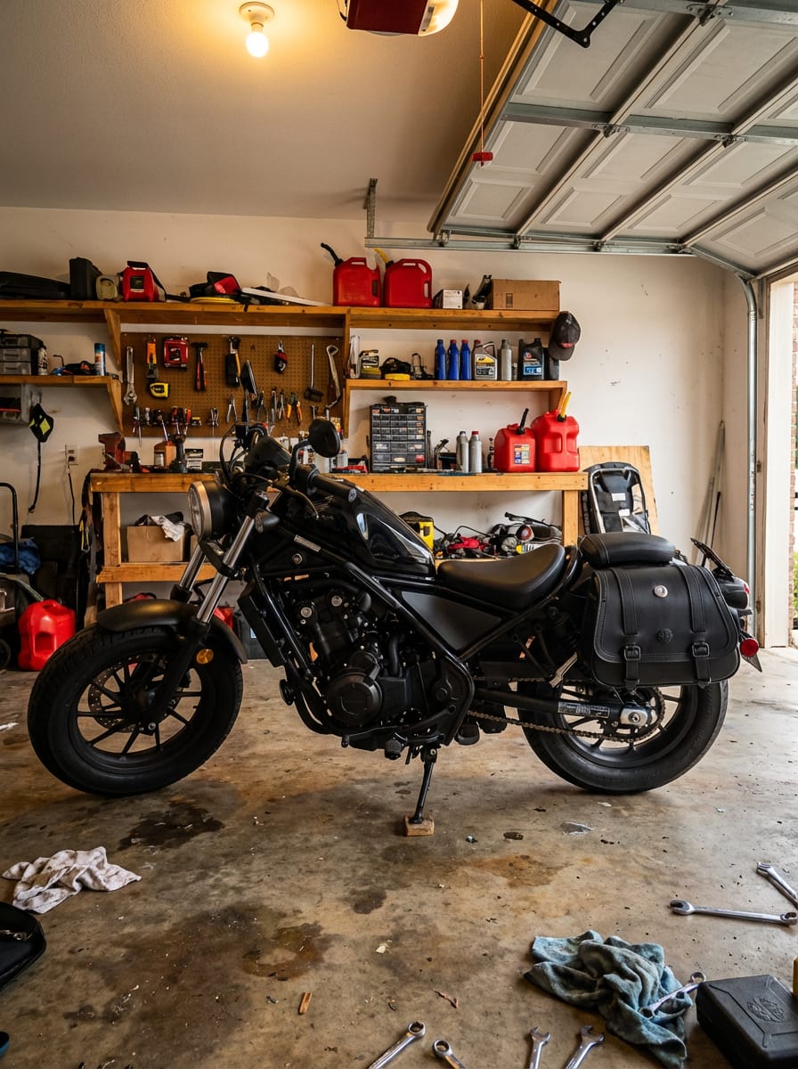 Customer photo review of 25L - SpiritBlade Large Honda Rebel 300/ABS CMX300 Leather Motorcycle Saddlebags